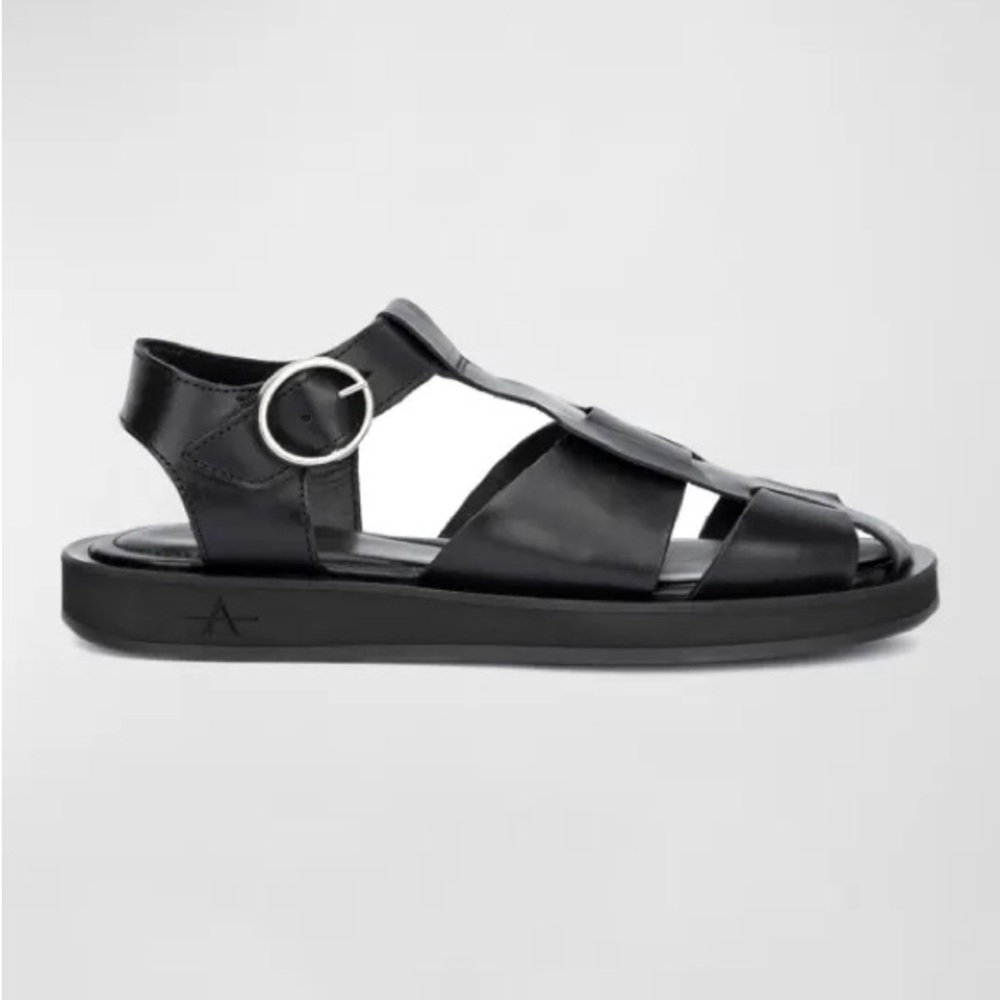 Like New! Aquatalia Ginata Gladiator black leather sandals size 8